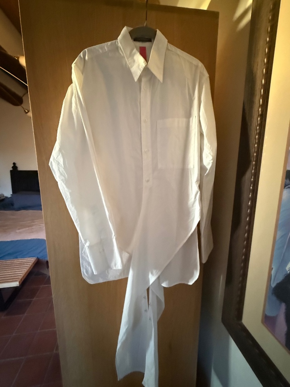 TAKESHI KOSAKA Y's: Crisp White Blouse with Long Wrap
